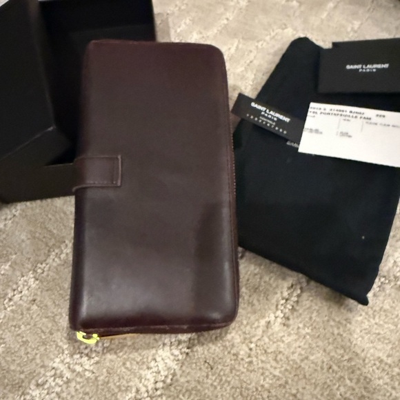 Saint Laurent Dark Brown Leather Clutch - Picture 13 of 16